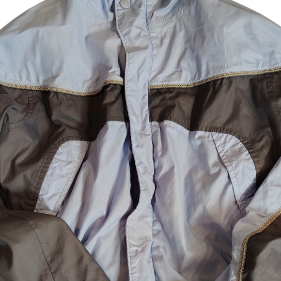 REI Kids Light Blue and Gray Raincoat - Picture 4 of 4